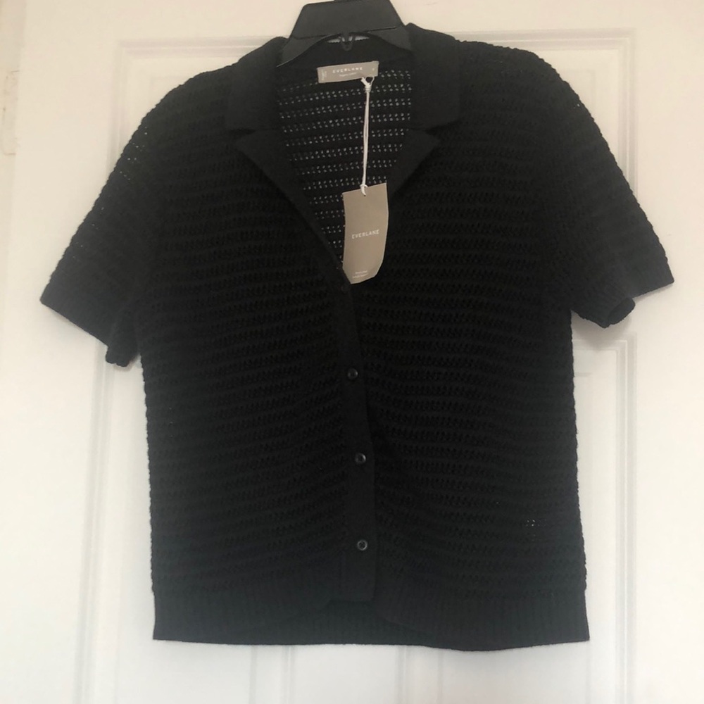 Crochet knit polo